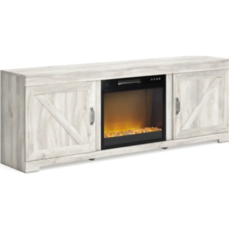 Bellaby TV Stand with Fireplace - Whitewash