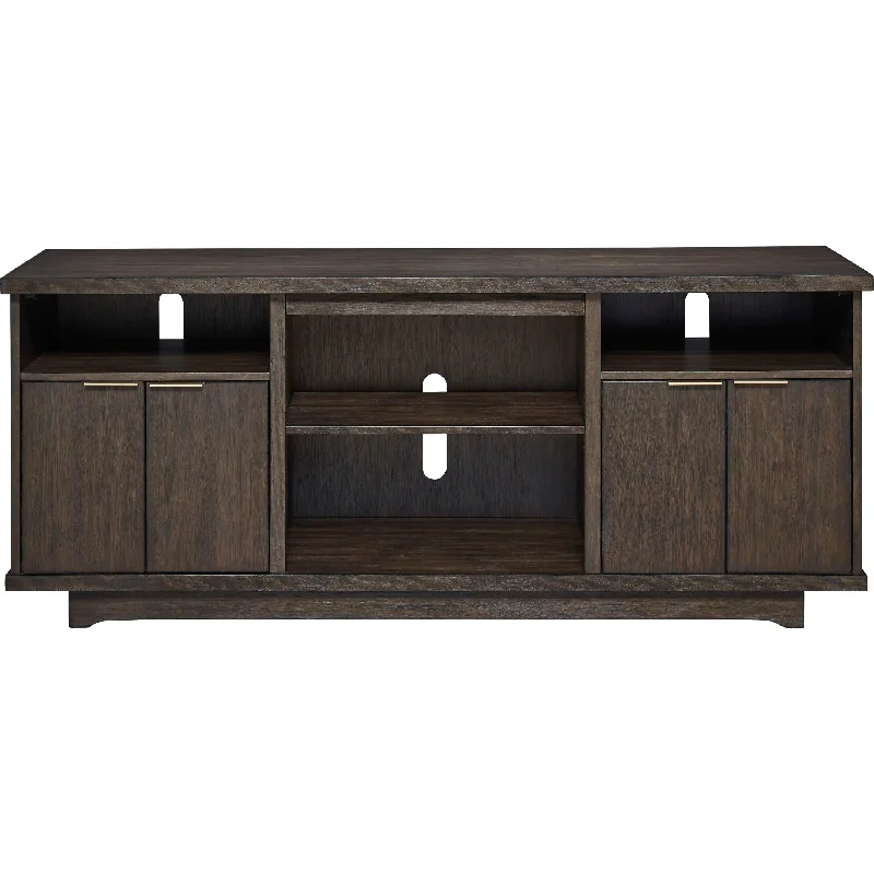 Brazburn TV Stand with Fireplace - Dark Brown