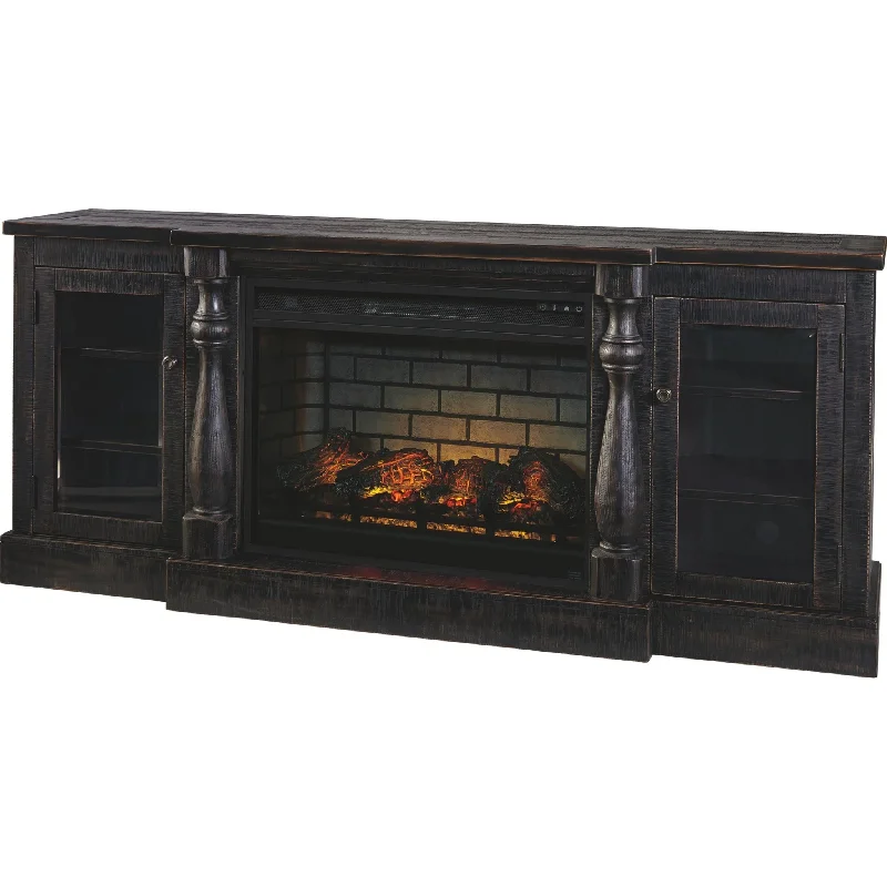 Mallacar TV Stand with Fireplace - Black