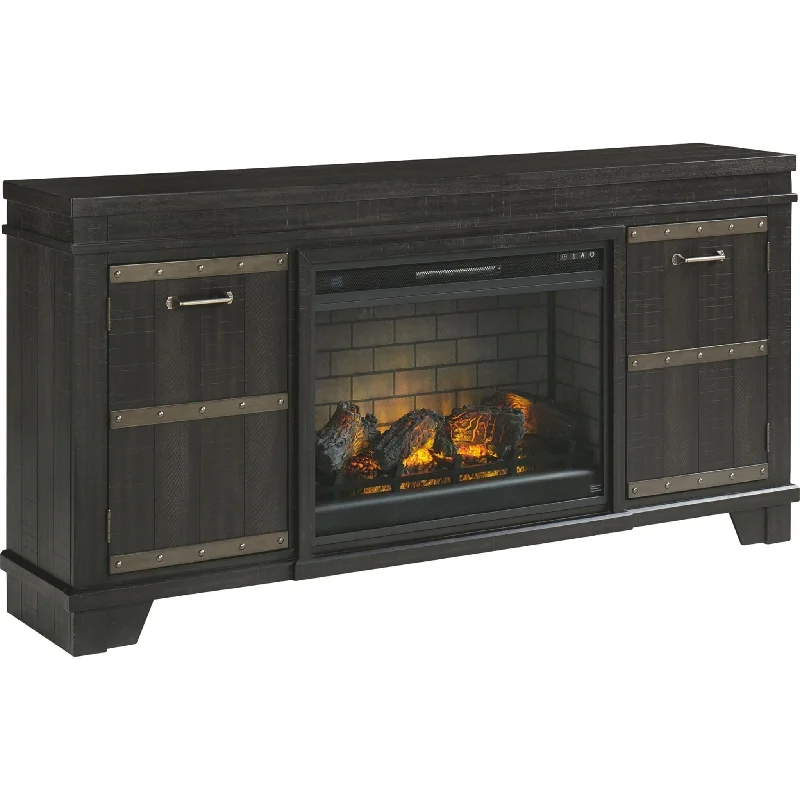 Noorbrook TV Stand with Fireplace - Black