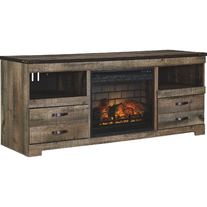 Trinell TV Stand with Fireplace - Brown