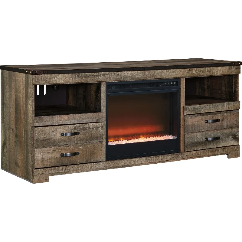 Trinell TV Stand with Fireplace - Brown